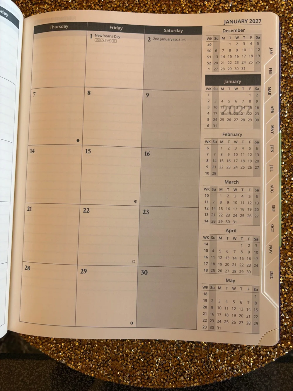 Poprun NWT Purple 18-Month Large Monthly Planner (Jul 2026 - Dec 2027) 8.5”x 10.